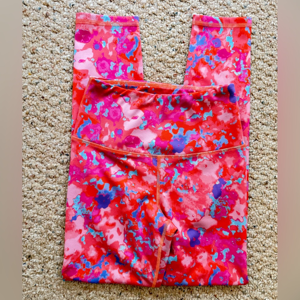 DAILY PRACTICE by Anthropologie Bright Colorful Pink Printed Leggings Size XS - Picture 6 of 13